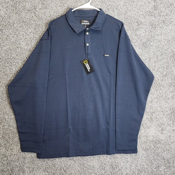 National Geographic Polo Shirt Mens XL‎ Long Sleeve Quick Drying Knit XL - Picture 2 of 13